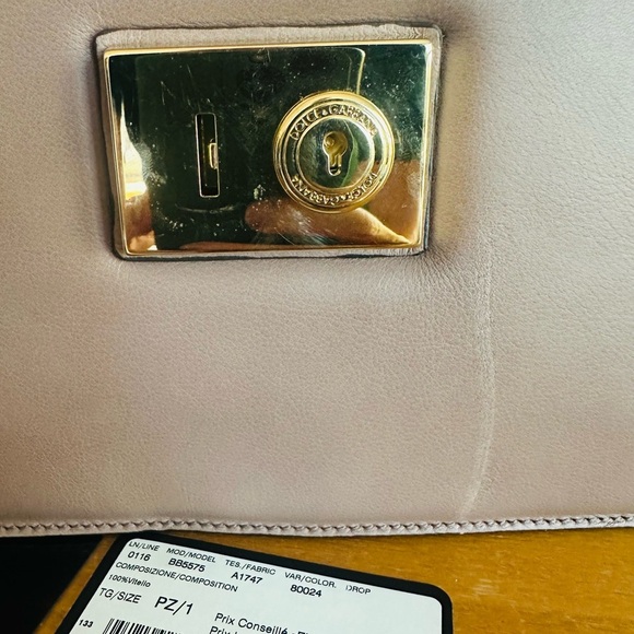 Dolce & Gabbana Clean Taupe Vitello Calf Leather Top Handle Crossbody BB5575 - Picture 7 of 17
